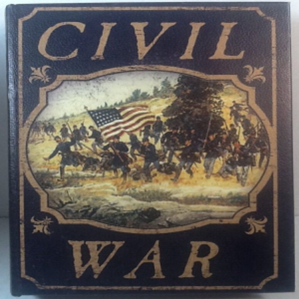 Book Shaped Wooden Box, Civil War Box, Brown Box, Vintage Box